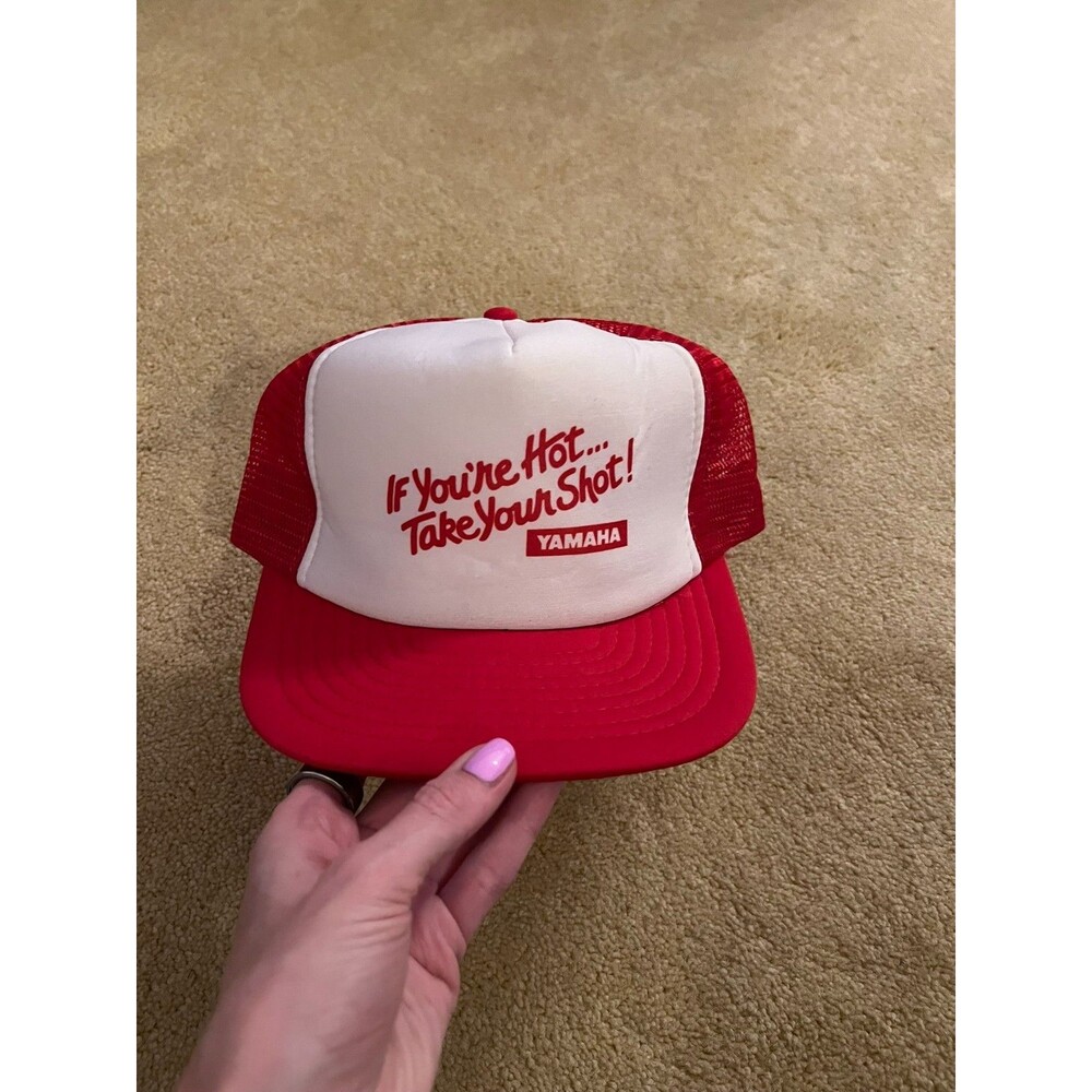 Vintage 1980's Yamaha "If You're Hot... Take Your Shot!" Snapback Trucker Hat